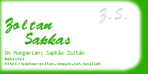 zoltan sapkas business card