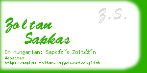 zoltan sapkas business card